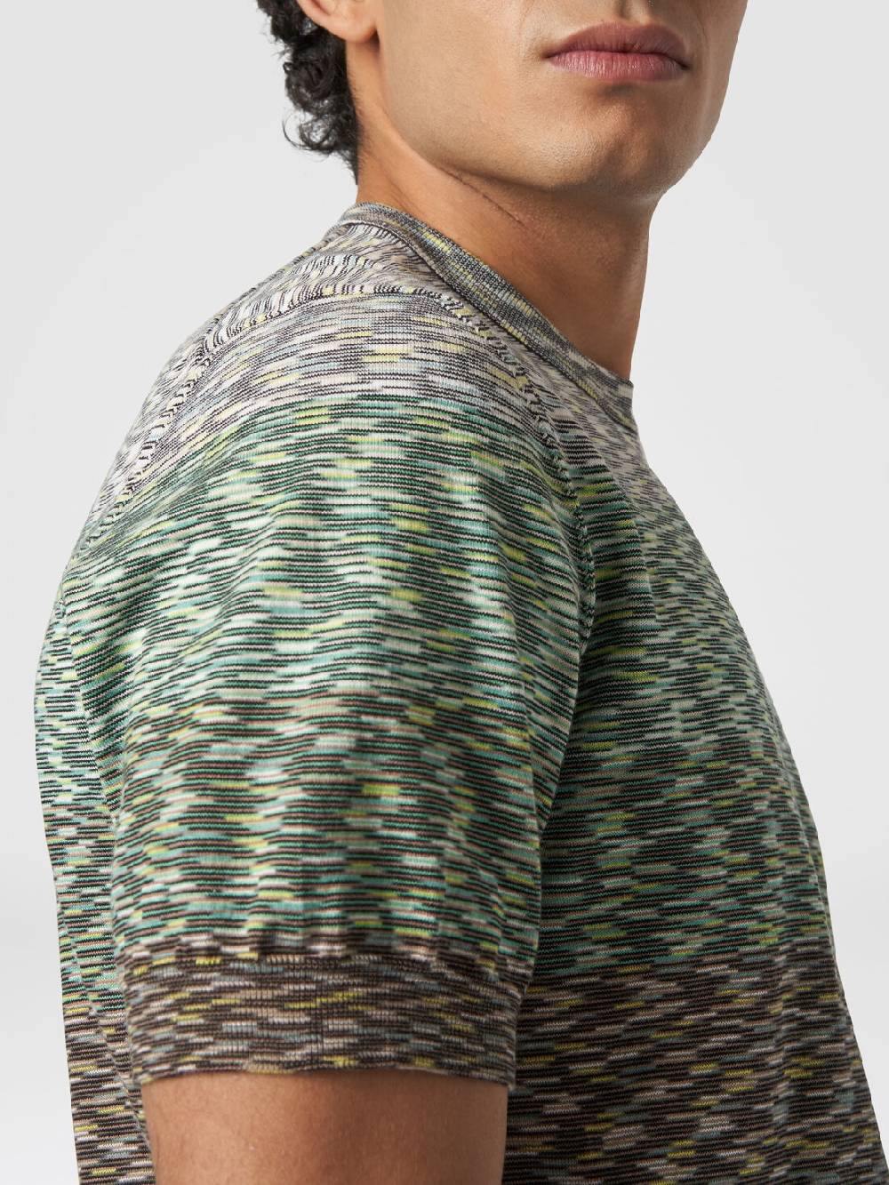 Missoni T-shirt girocollo in cotone fiammato dégradé Spedizione Gratuita