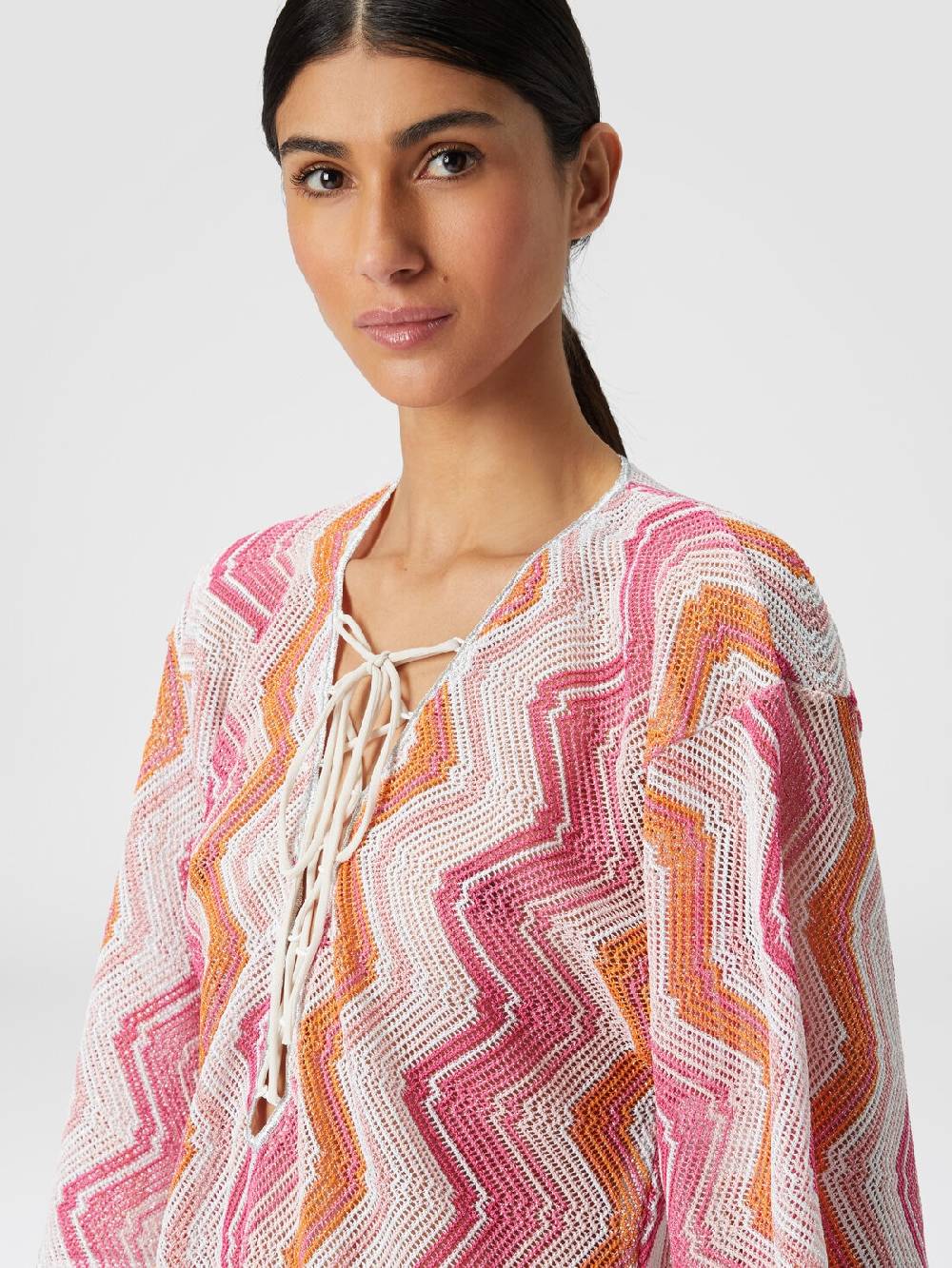 Missoni Caftano copricostume corto con allacciatura intrecciata Promozione Limitata