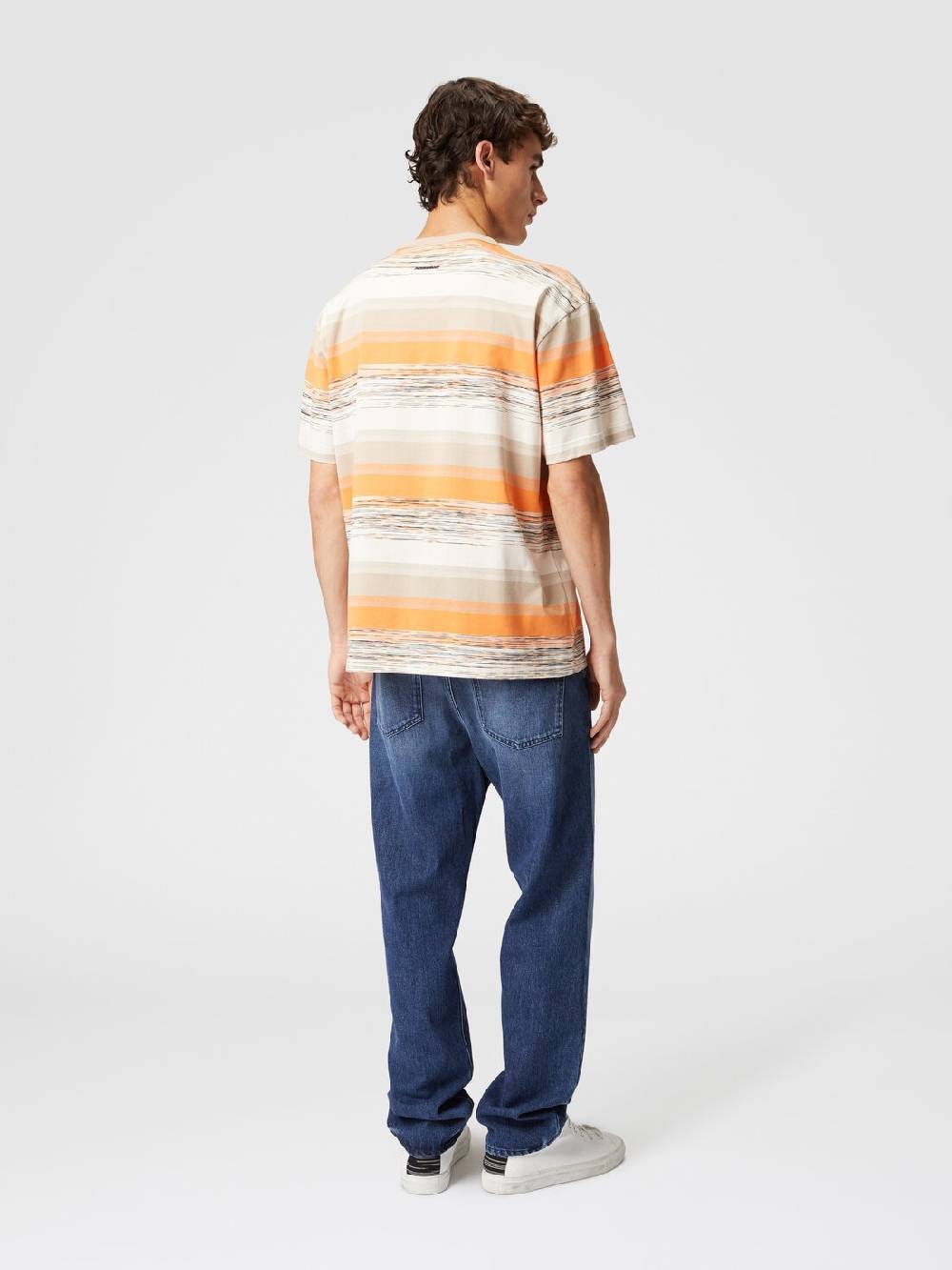 Missoni T-shirt in jersey di cotone a righe con logo Fino Al -60%