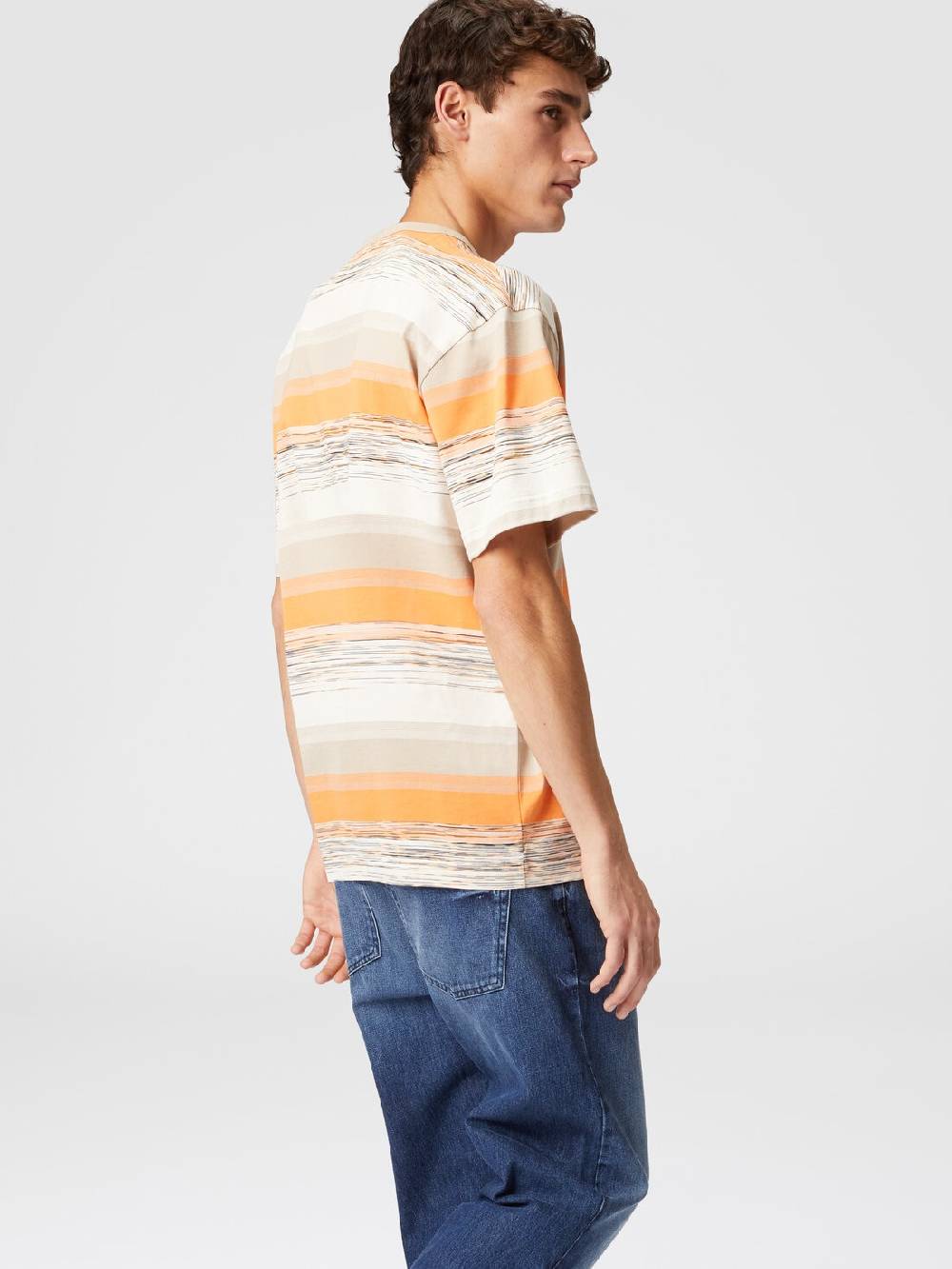Missoni T-shirt in jersey di cotone a righe con logo Fino Al -60%