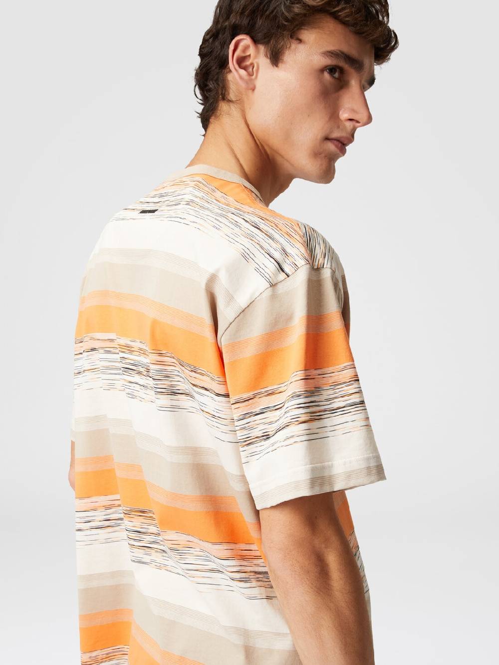 Missoni T-shirt in jersey di cotone a righe con logo Fino Al -60%