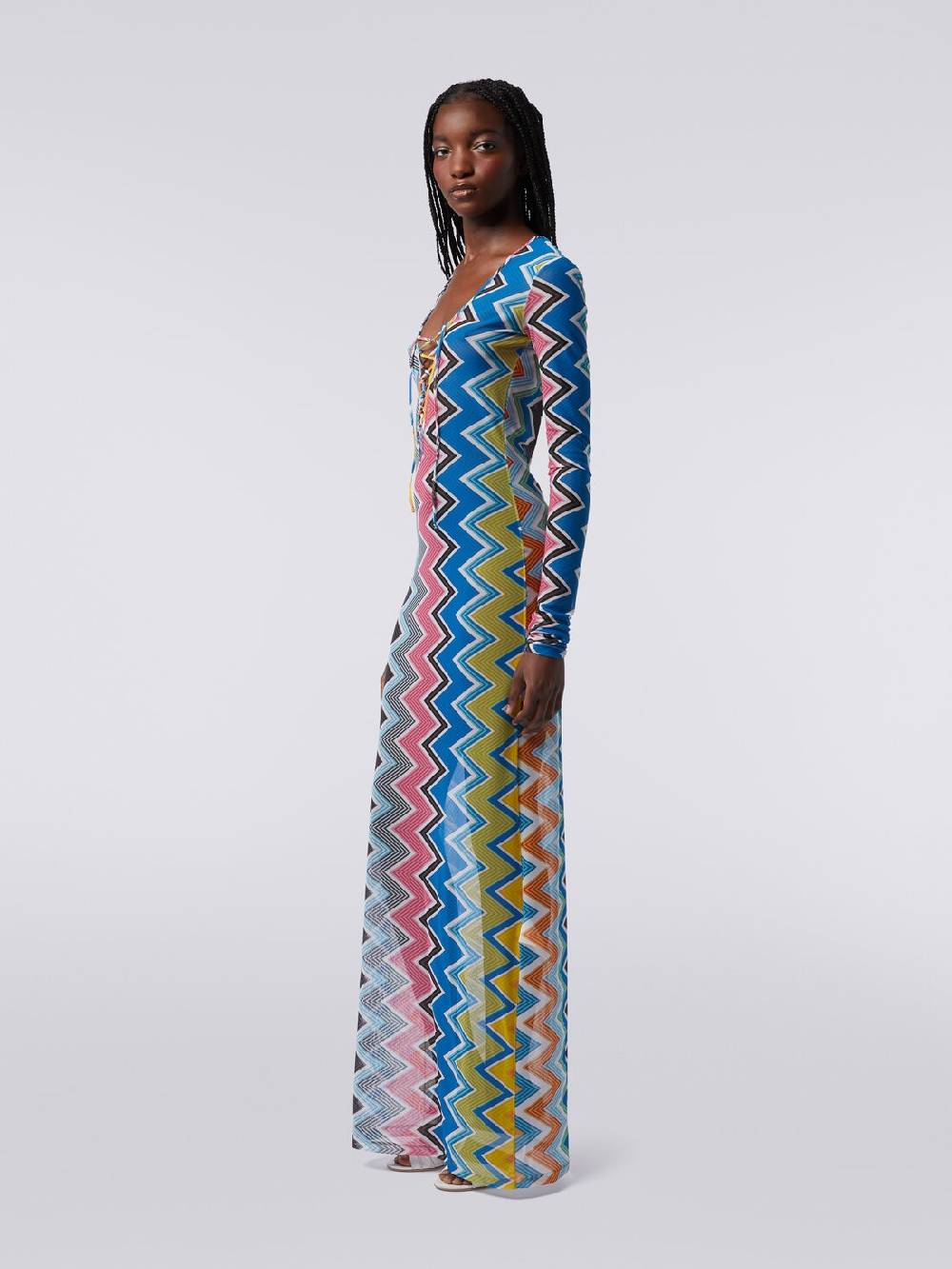 Missoni Abito copricostume lungo in tulle stampa zig zag Shopping Online