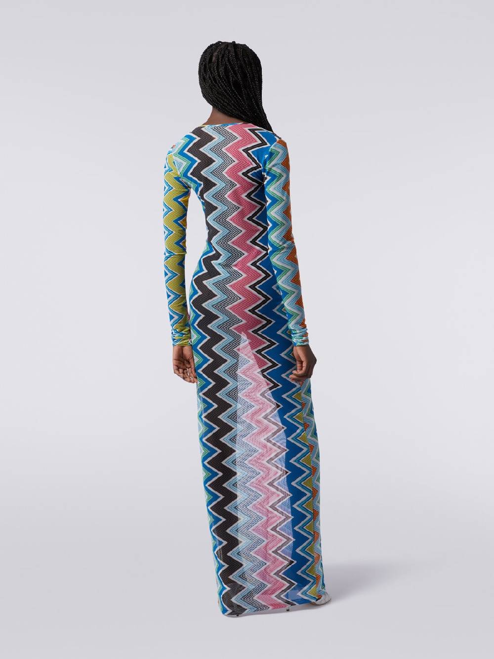 Missoni Abito copricostume lungo in tulle stampa zig zag Shopping Online
