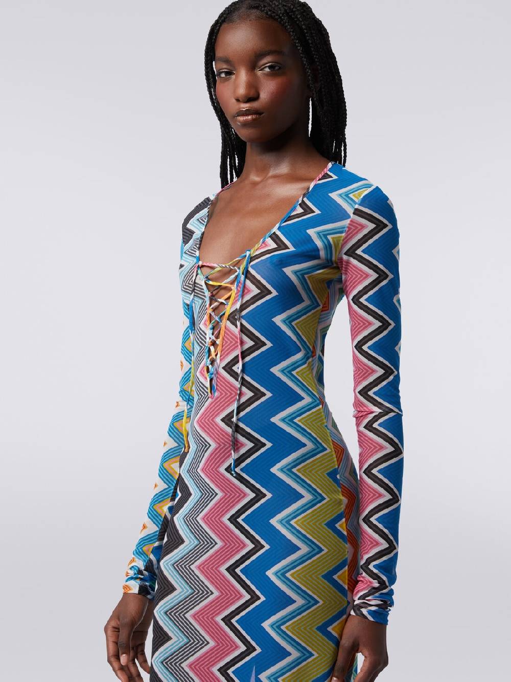 Missoni Abito copricostume lungo in tulle stampa zig zag Shopping Online