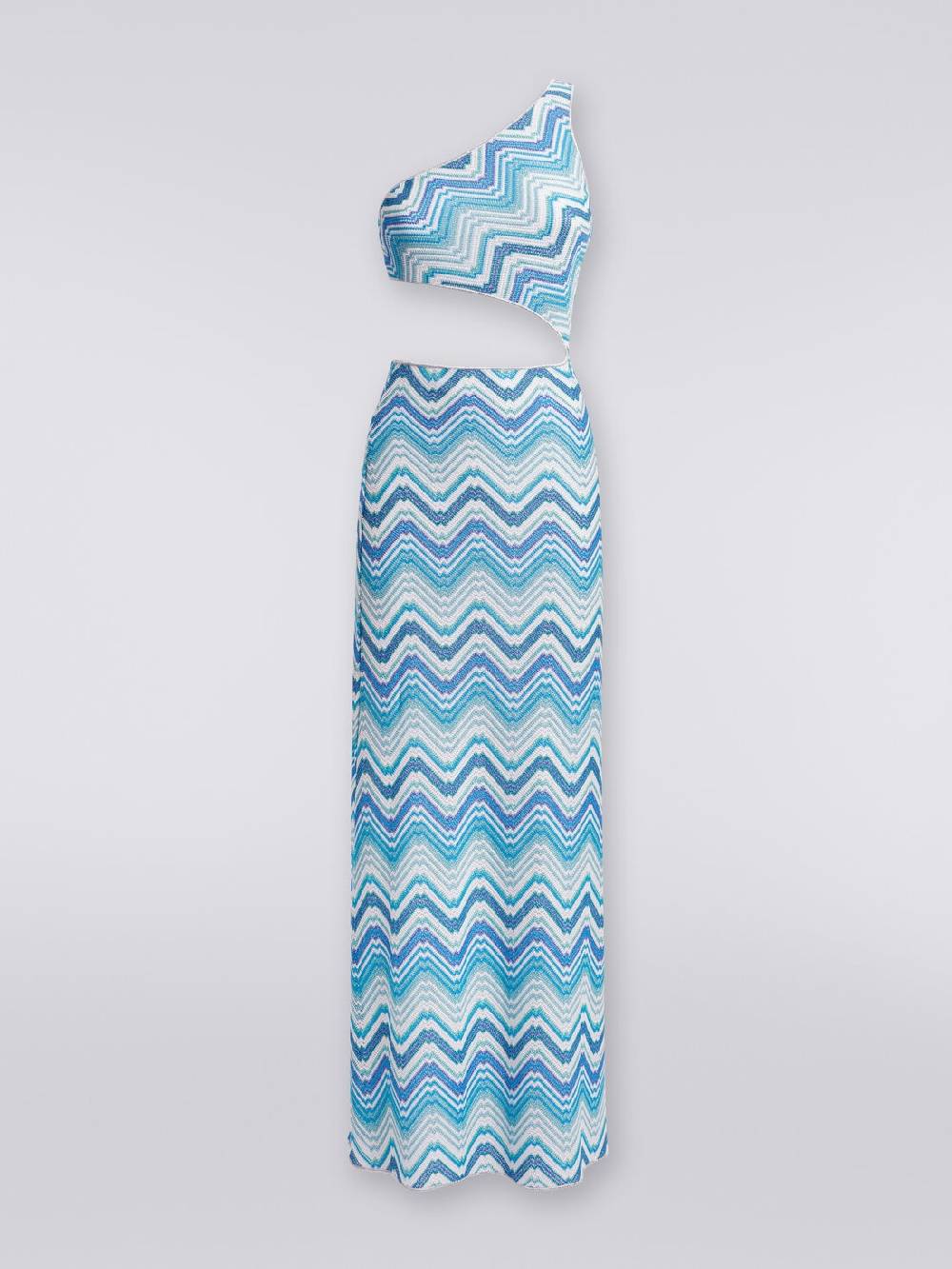 Missoni Copricostume lungo in crochet chevron con taglio cut out e lurex Prezzo Ridotto