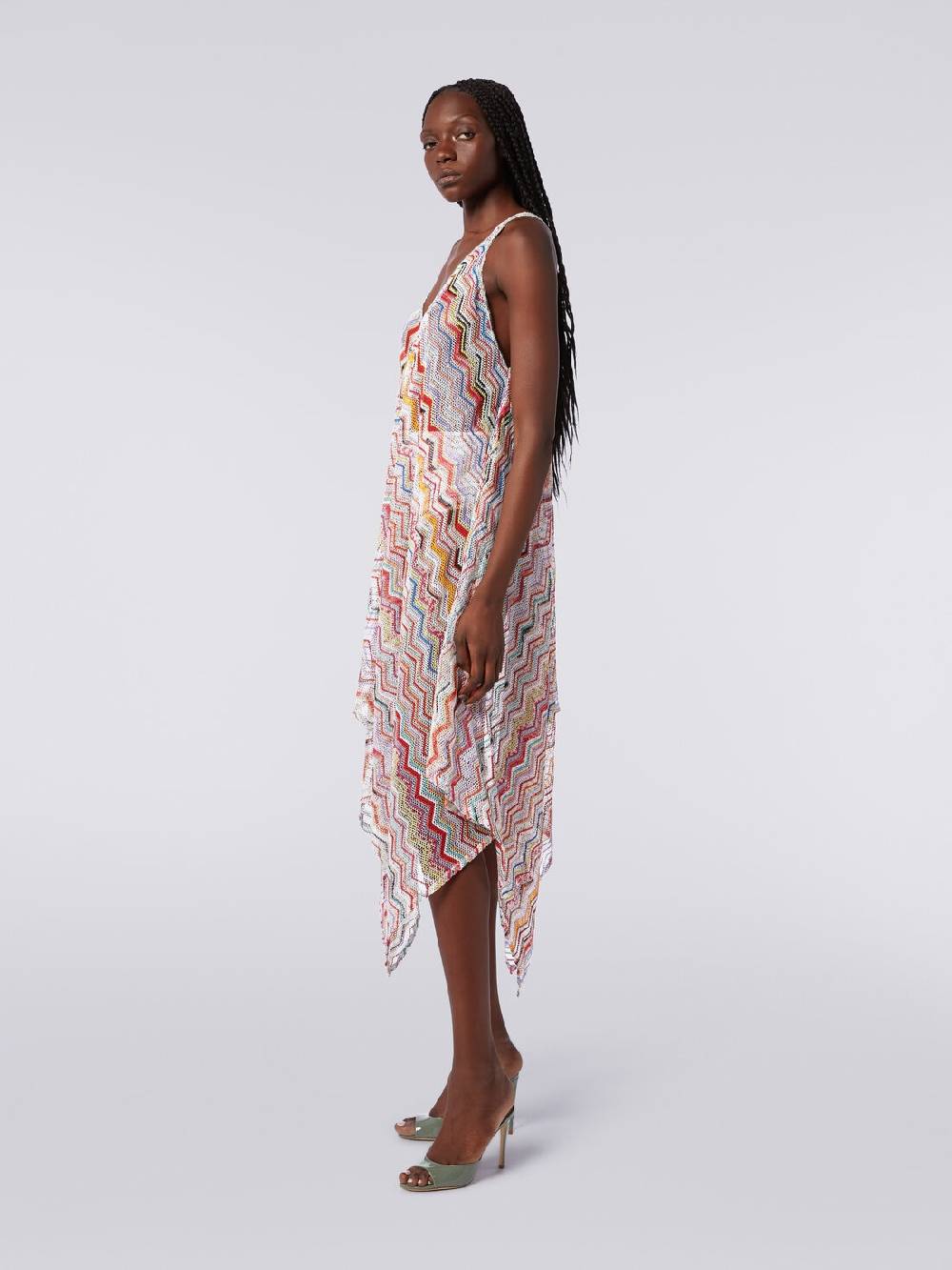 Missoni Copricostume lungo in crochet zig zag con lurex Convenienza