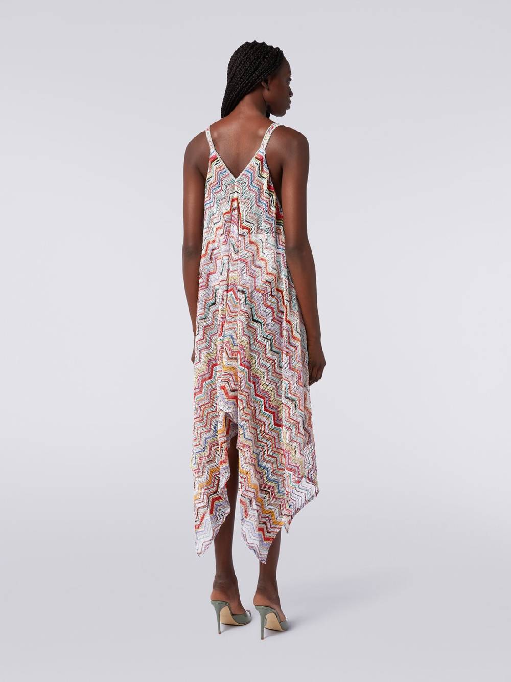 Missoni Copricostume lungo in crochet zig zag con lurex Convenienza
