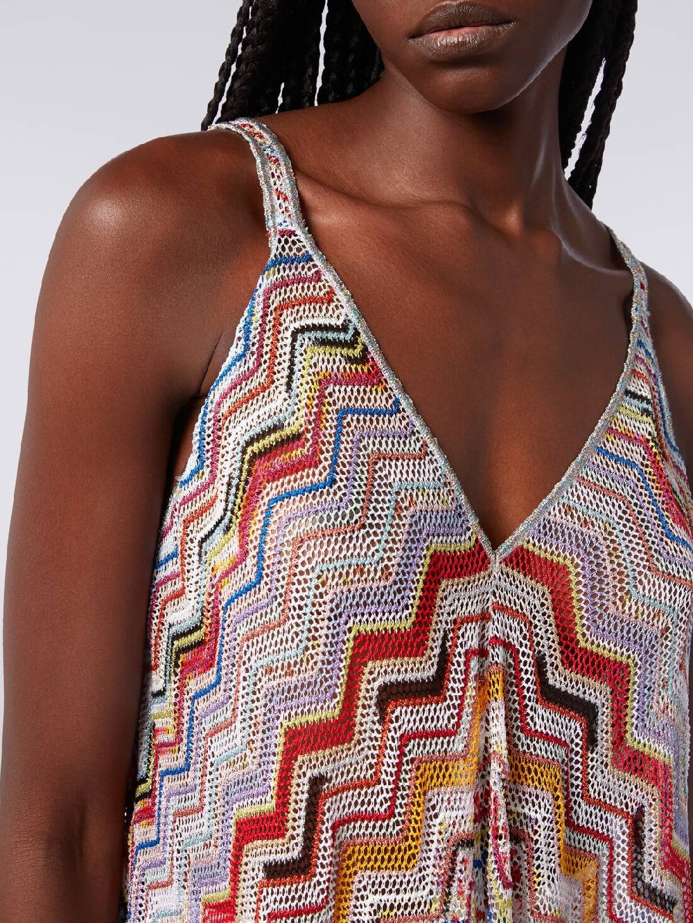 Missoni Copricostume lungo in crochet zig zag con lurex Convenienza
