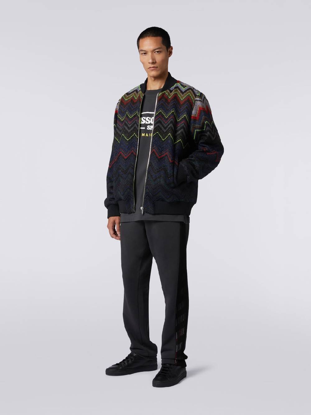 Missoni Bomber in misto lana e cotone chevron in collaborazione con Mike Maignan Sconto