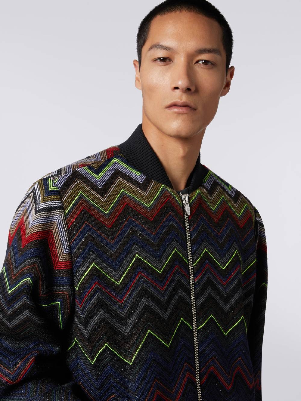 Missoni Bomber in misto lana e cotone chevron in collaborazione con Mike Maignan Sconto