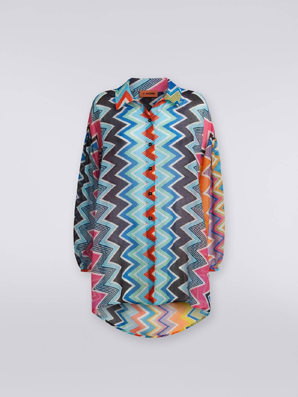Missoni Blusa oversize in seta e cotone stampa zig zag Offerta