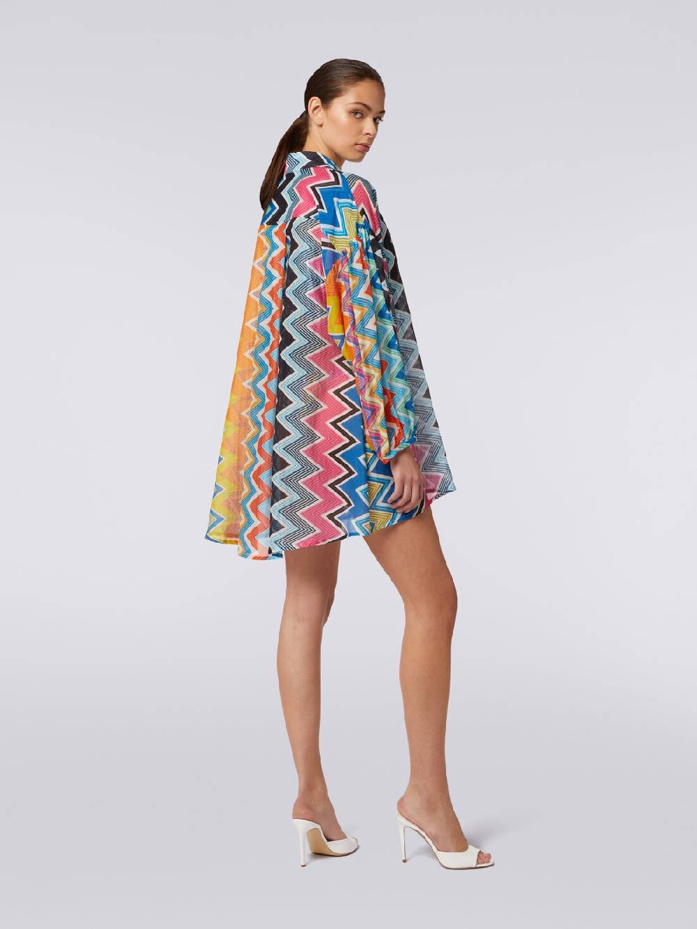 Missoni Blusa oversize in seta e cotone stampa zig zag Offerta
