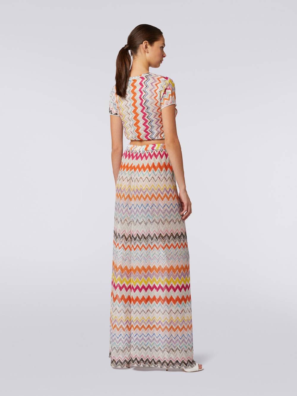 Missoni Pantaloni a palazzo in misto viscosa chevron lamé Online