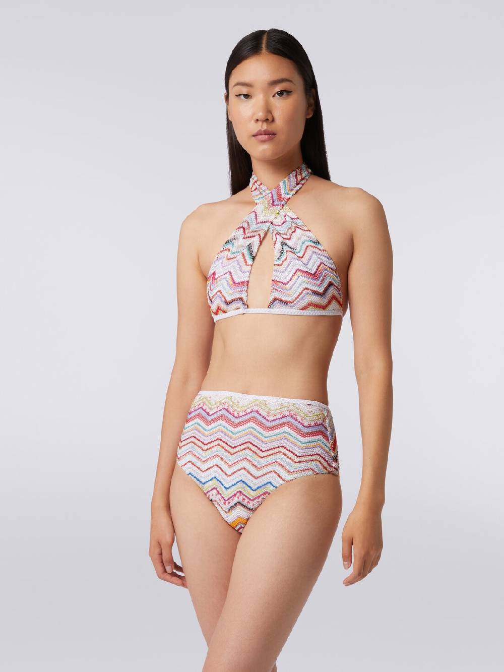Missoni Bikini in crochet con lurex e slip a vita alta In Vendita