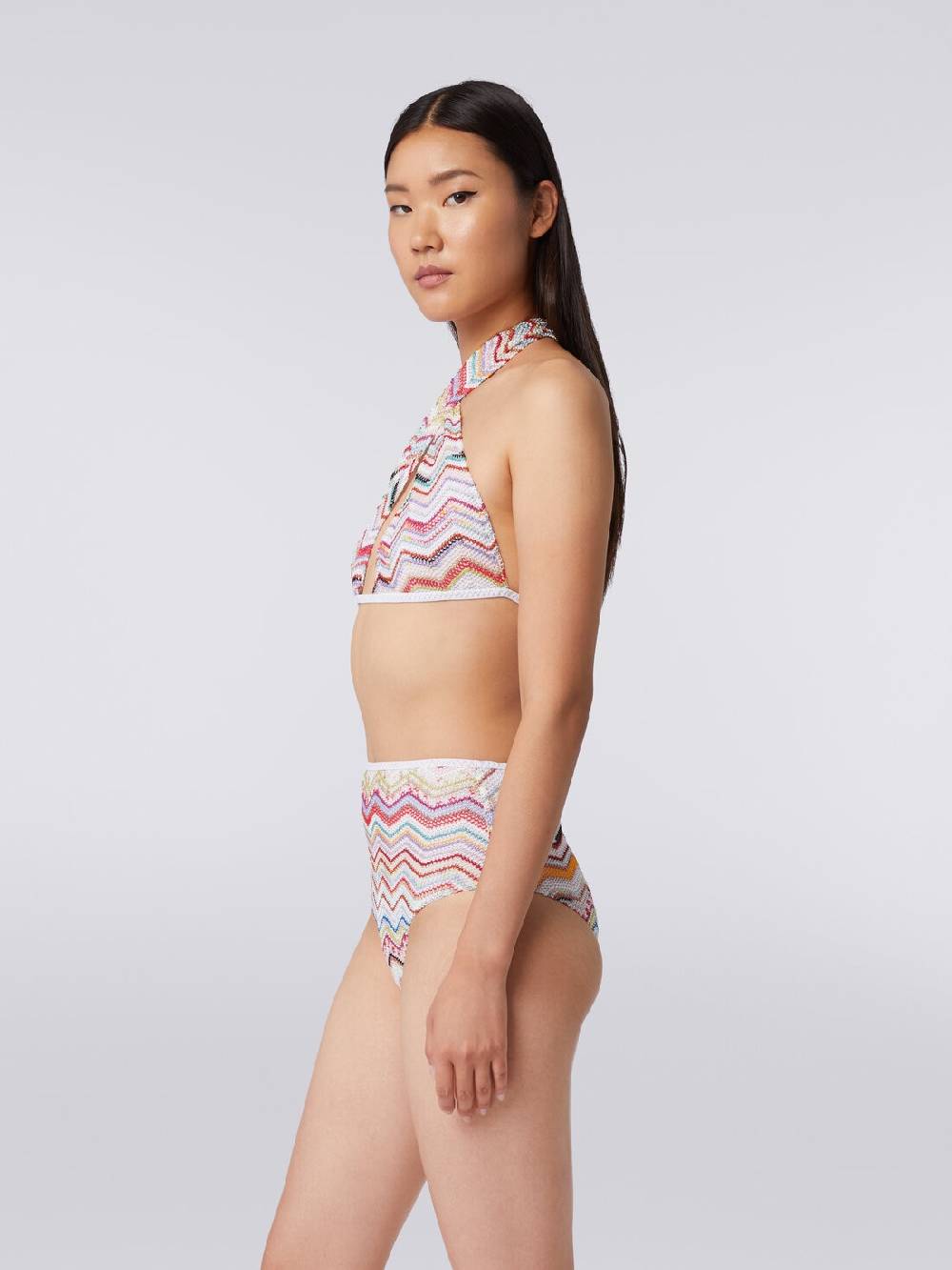 Missoni Bikini in crochet con lurex e slip a vita alta In Vendita