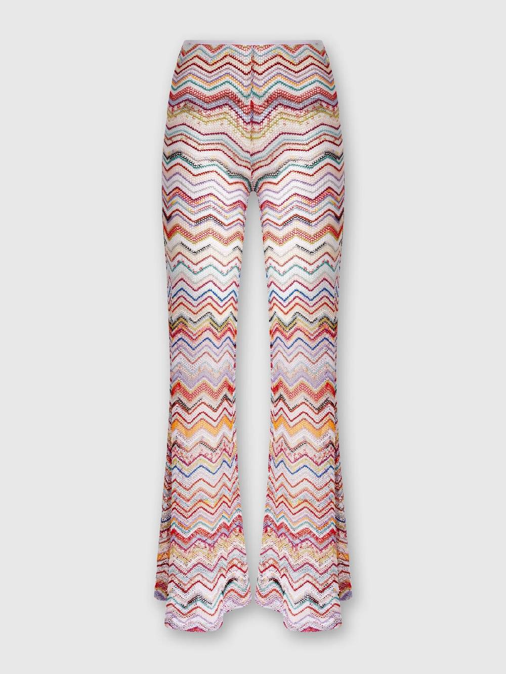 Missoni Pantaloni svasati in crochet zig zag con lurex Saldi