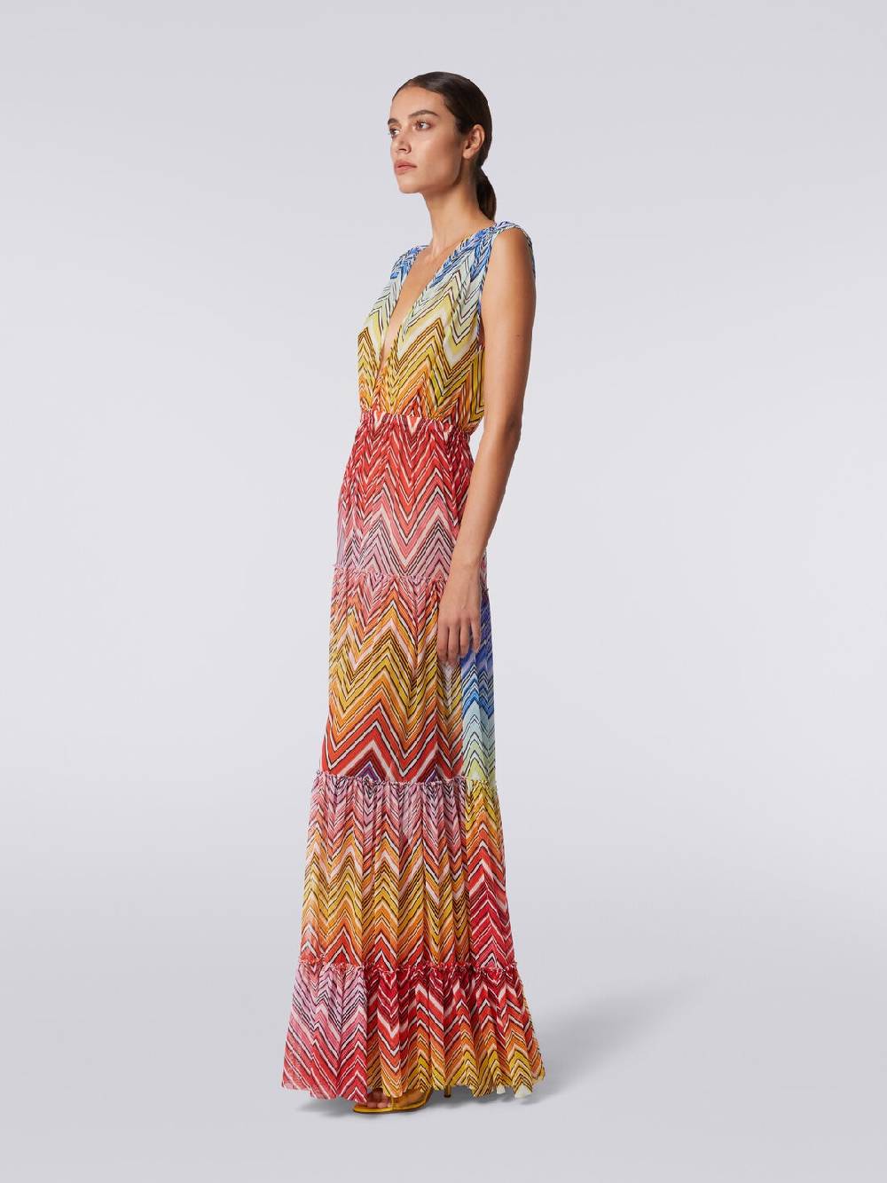 Missoni Abito copricostume lungo in tulle stampa zig zag Offerte
