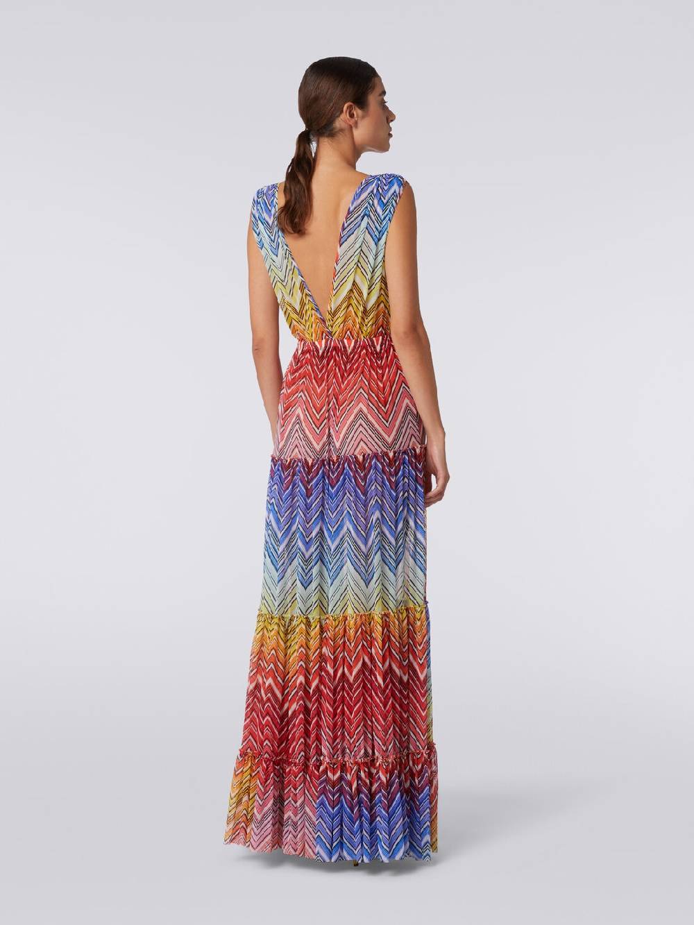 Missoni Abito copricostume lungo in tulle stampa zig zag Offerte