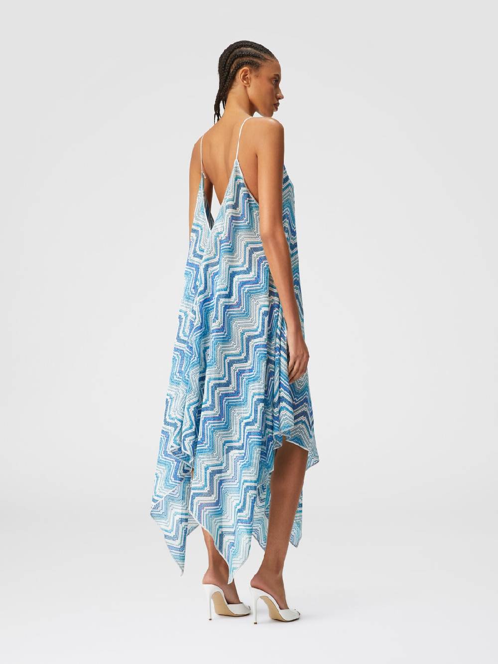 Missoni Copricostume lungo taglio foulard in crochet chevron lamé Vendita Calda
