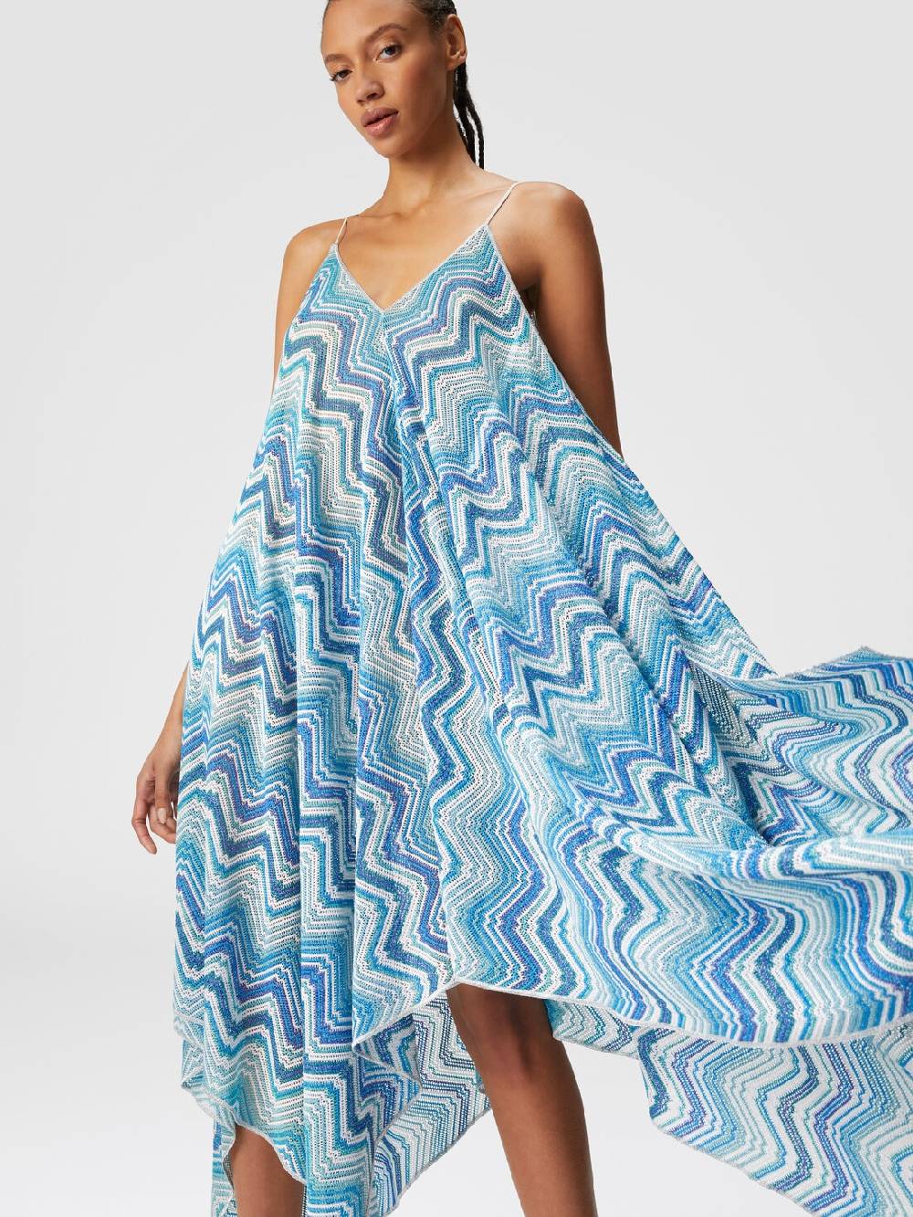 Missoni Copricostume lungo taglio foulard in crochet chevron lamé Vendita Calda