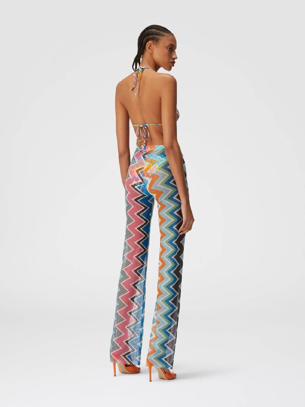 Missoni Pantaloni copricostume in tulle stampa zig zag Vendita Economica