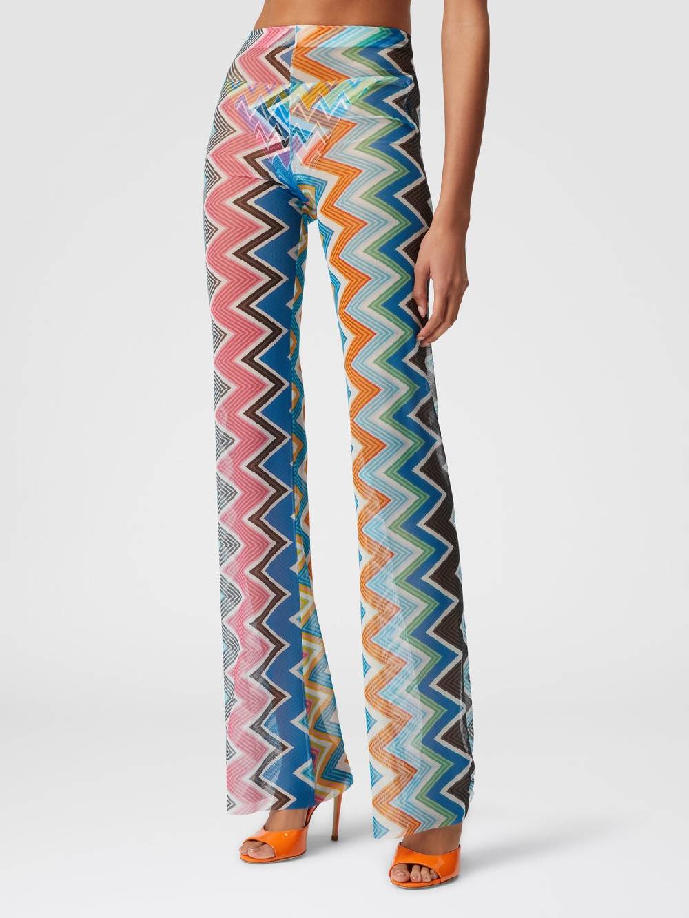 Missoni Pantaloni copricostume in tulle stampa zig zag Vendita Economica