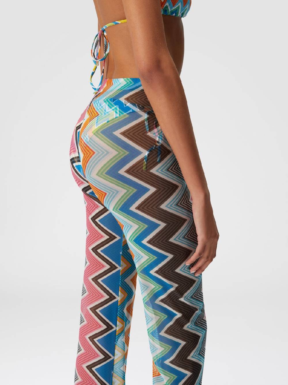 Missoni Pantaloni copricostume in tulle stampa zig zag Vendita Economica