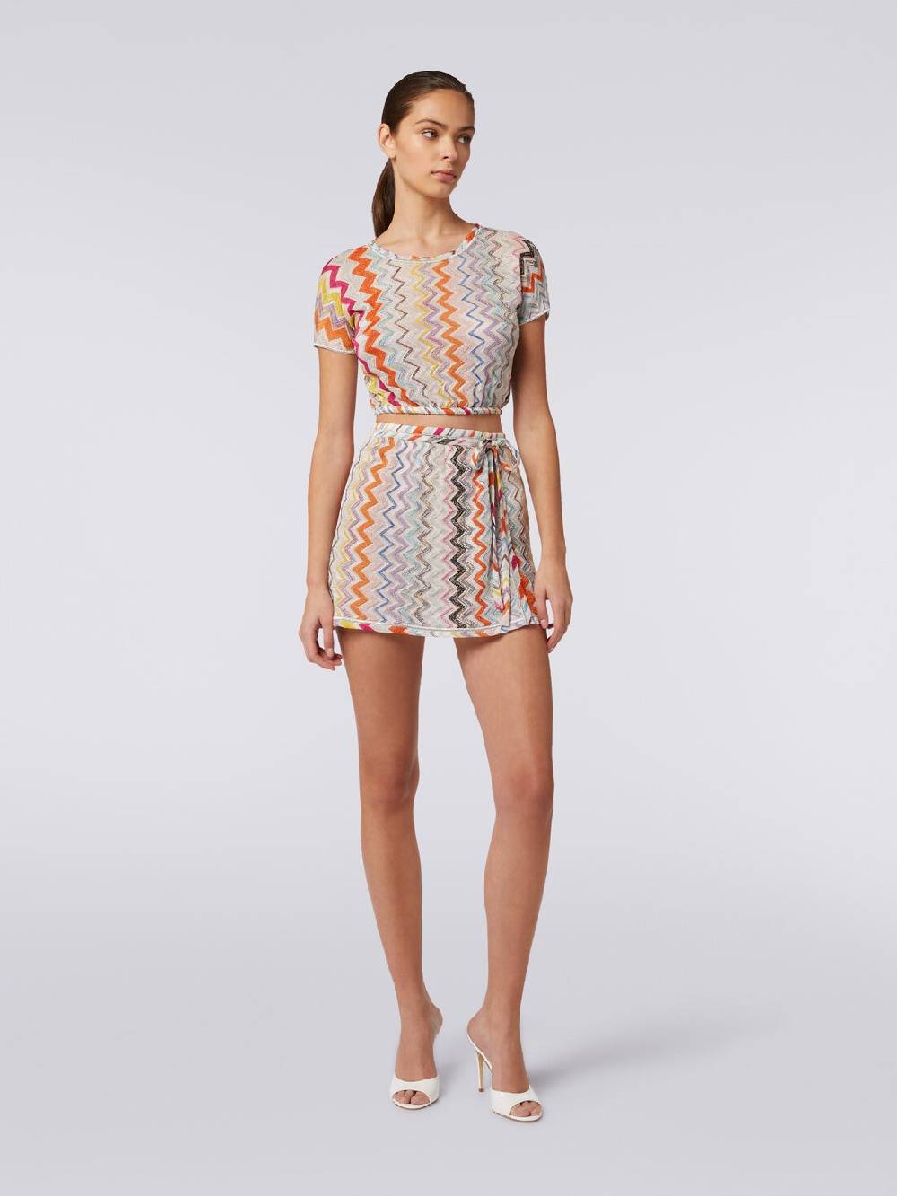 Missoni Crop top in misto viscosa chevron con lurex Saldi Di Fabbrica