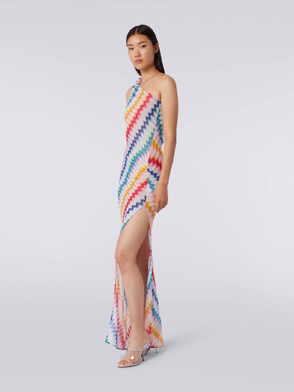 Missoni Copricostume monospalla lungo con stampa zig zag In Saldo