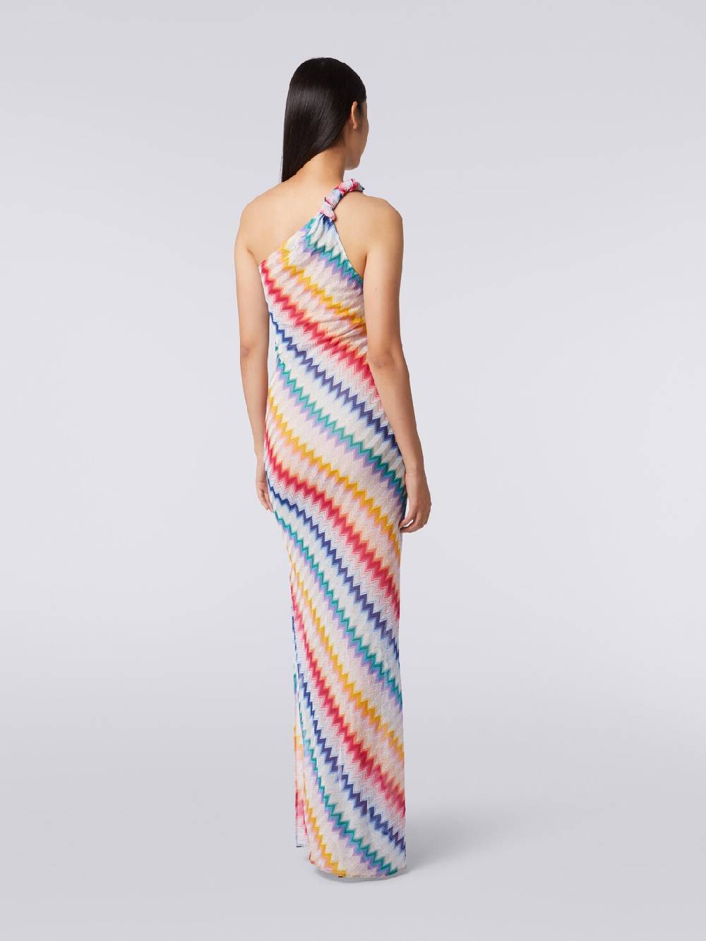 Missoni Copricostume monospalla lungo con stampa zig zag In Saldo