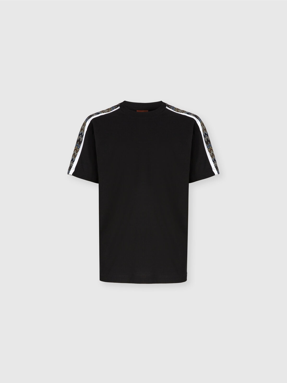 Missoni T-shirt in jersey di cotone con inserti zig zag Nuova