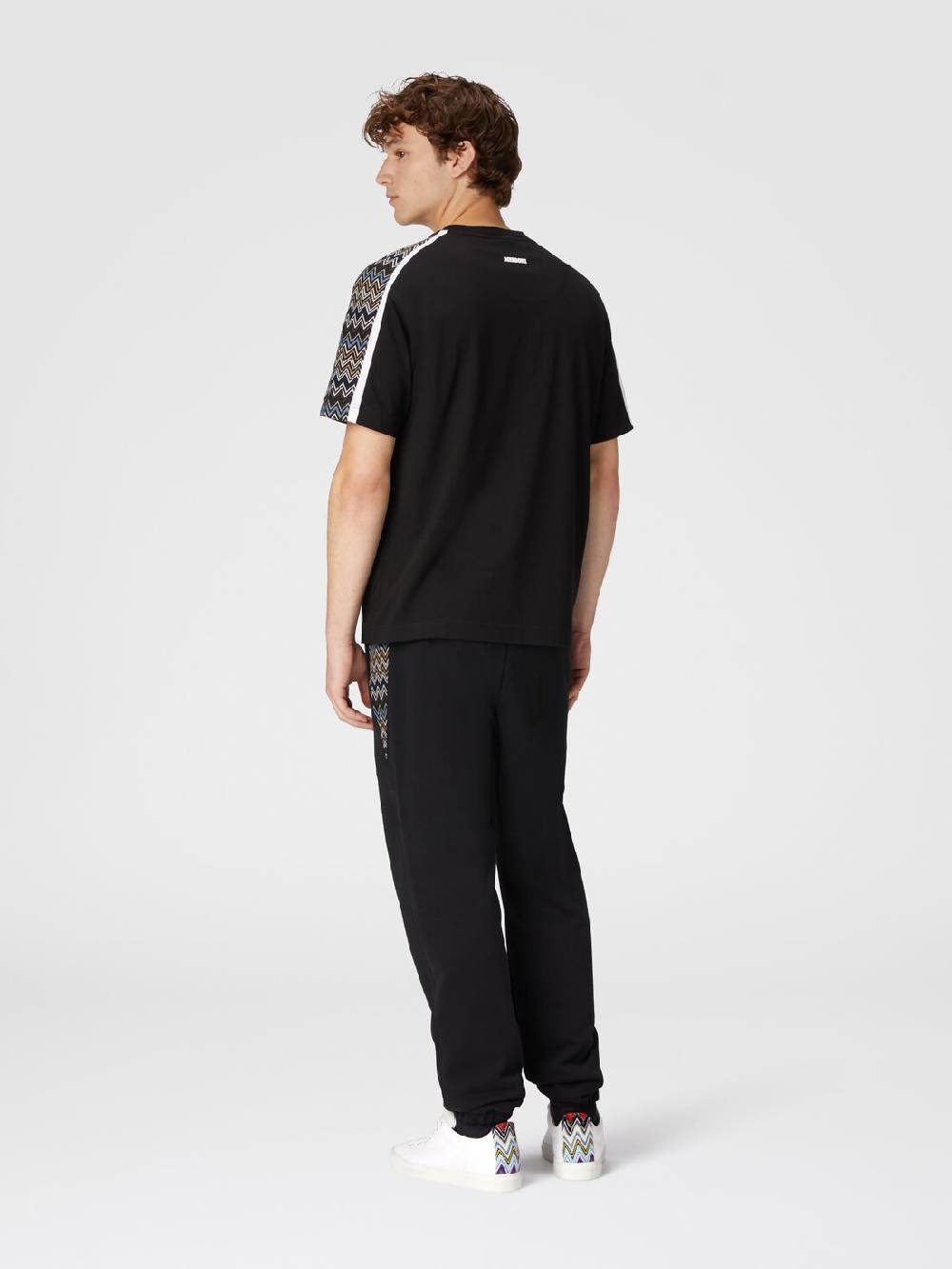 Missoni T-shirt in jersey di cotone con inserti zig zag Nuova