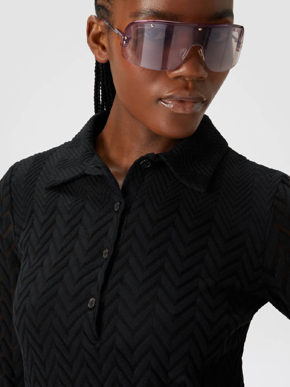 Missoni Mini-abito taglio polo in cotone e viscosa chevron Spedizione gratuita
