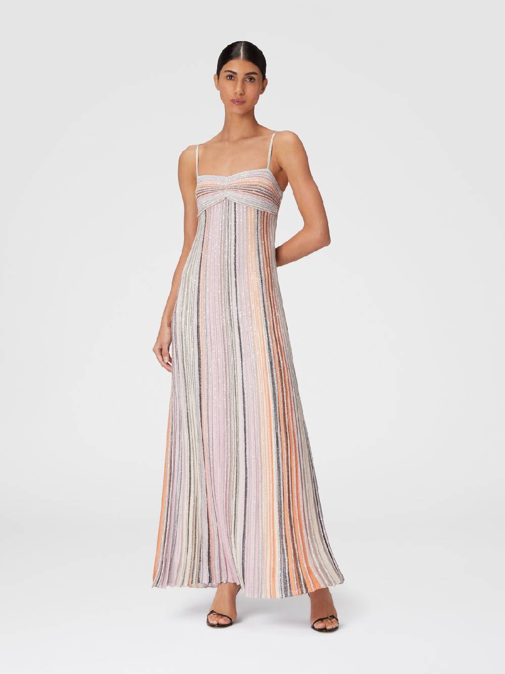 Missoni Abito lungo senza maniche in maglia plissée lamé Offerta speciale