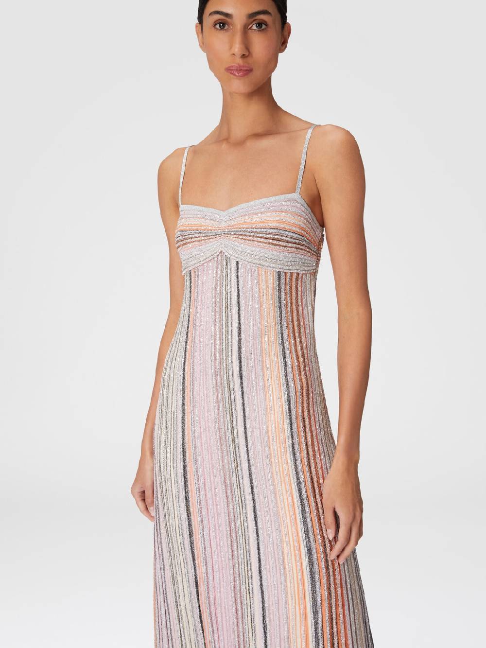 Missoni Abito lungo senza maniche in maglia plissée lamé Offerta speciale