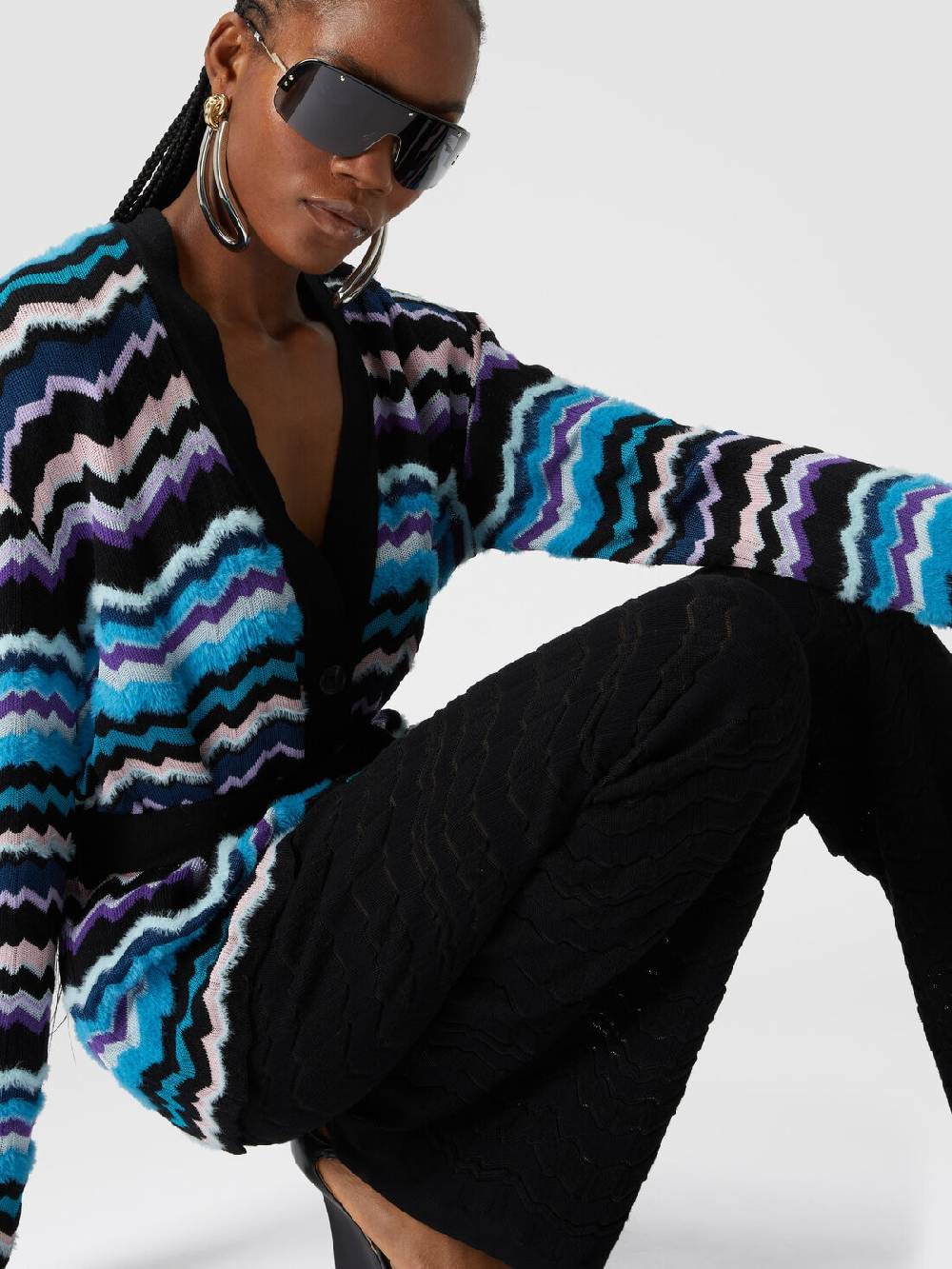 Missoni Pantapalazzo con zig zag tono su tono Fornitura limitata