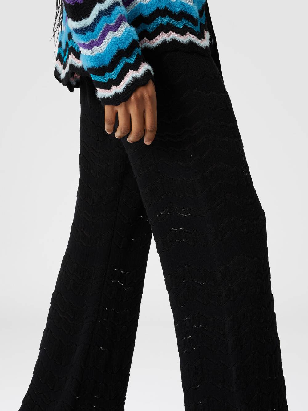Missoni Pantapalazzo con zig zag tono su tono Fornitura limitata