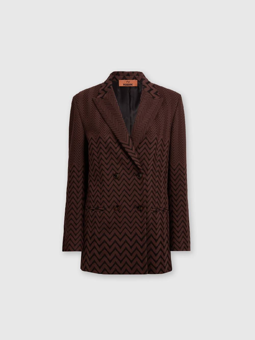Missoni Blazer doppipetto in cotone e viscosa zig zag Vendite stagionali
