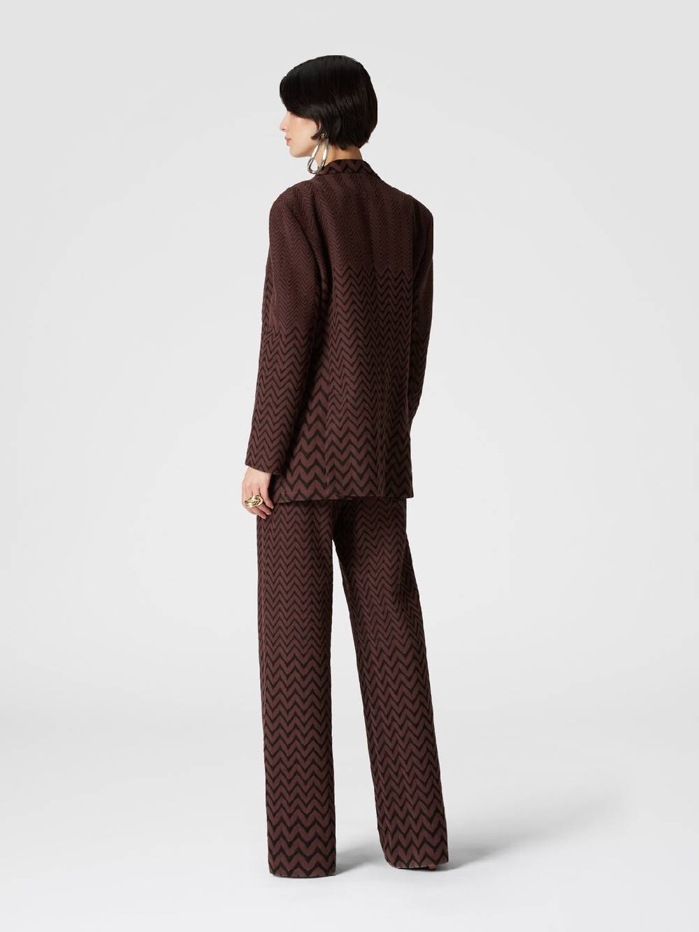 Missoni Blazer doppipetto in cotone e viscosa zig zag Vendite stagionali