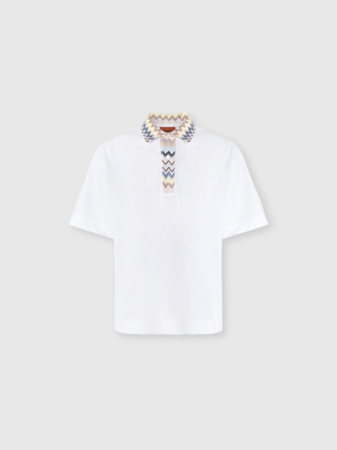 Missoni Polo in jersey di cotone con inserti in maglia chevron Cyber Monday