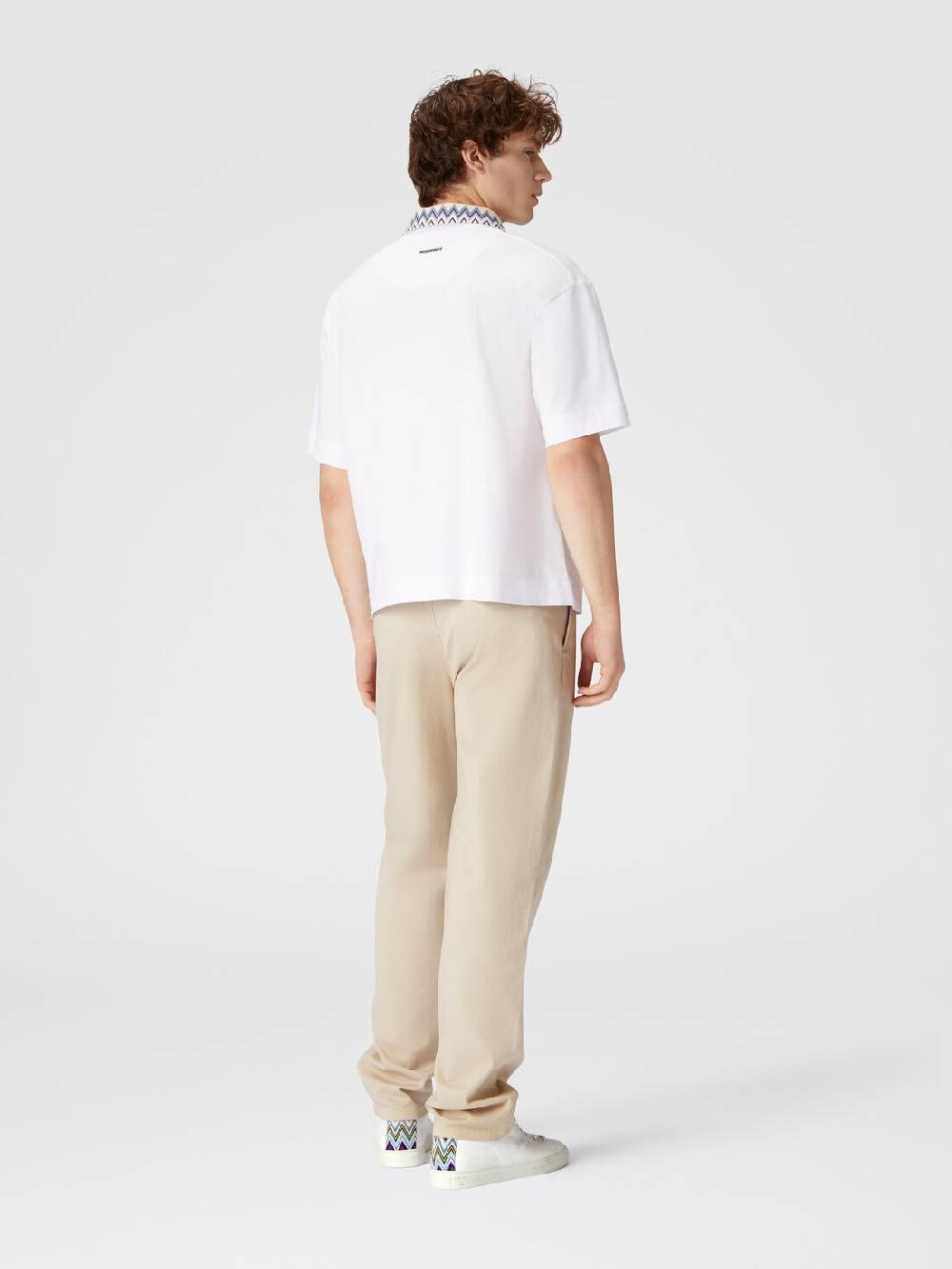 Missoni Polo in jersey di cotone con inserti in maglia chevron Cyber Monday