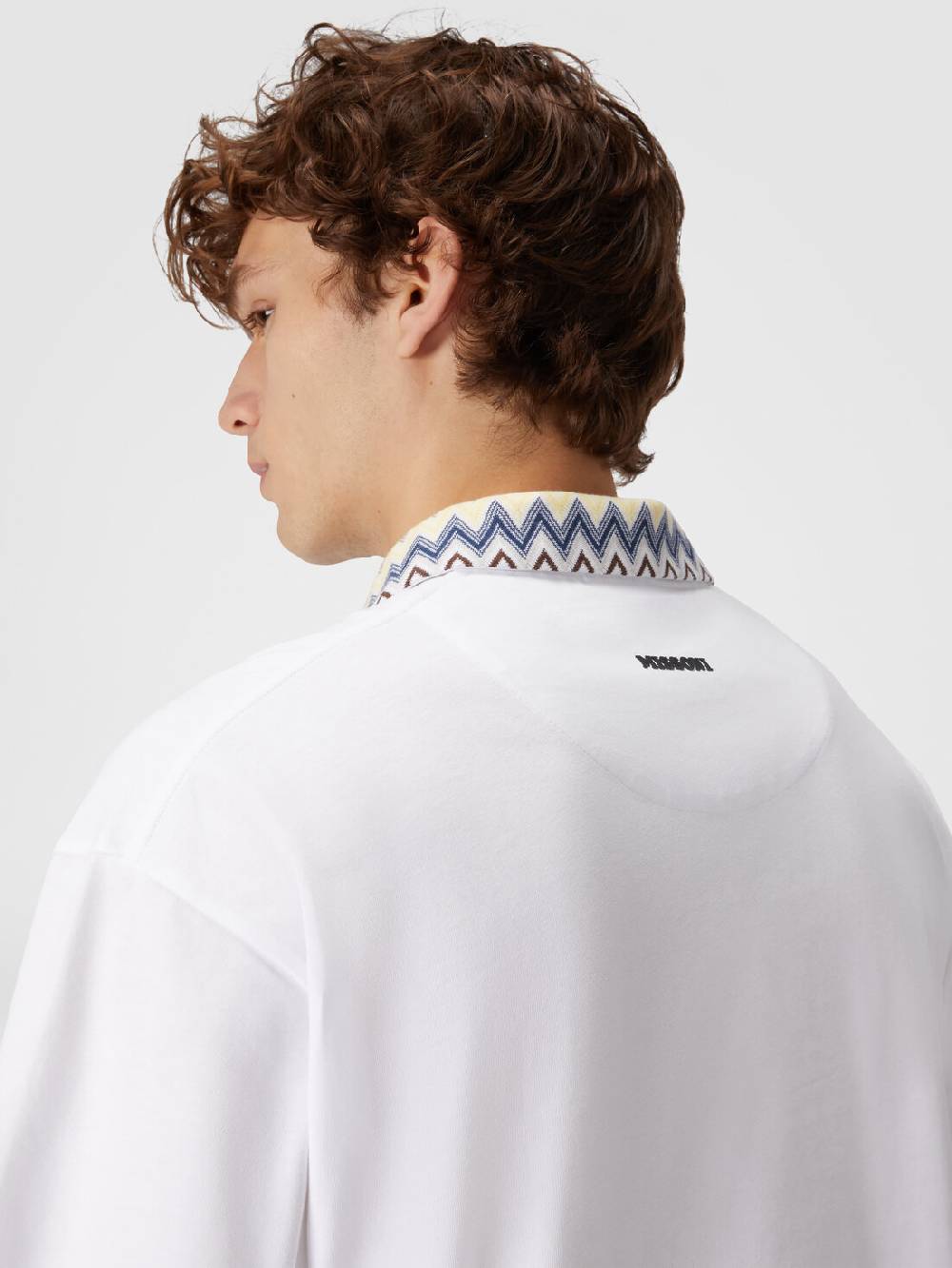 Missoni Polo in jersey di cotone con inserti in maglia chevron Cyber Monday