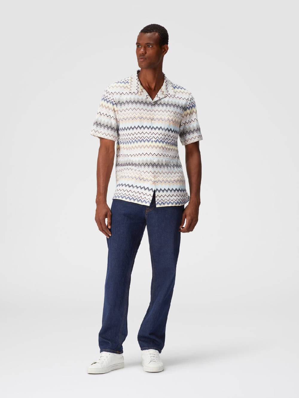Missoni Camicia taglio bowling in cotone zig zag Offerta natalizia