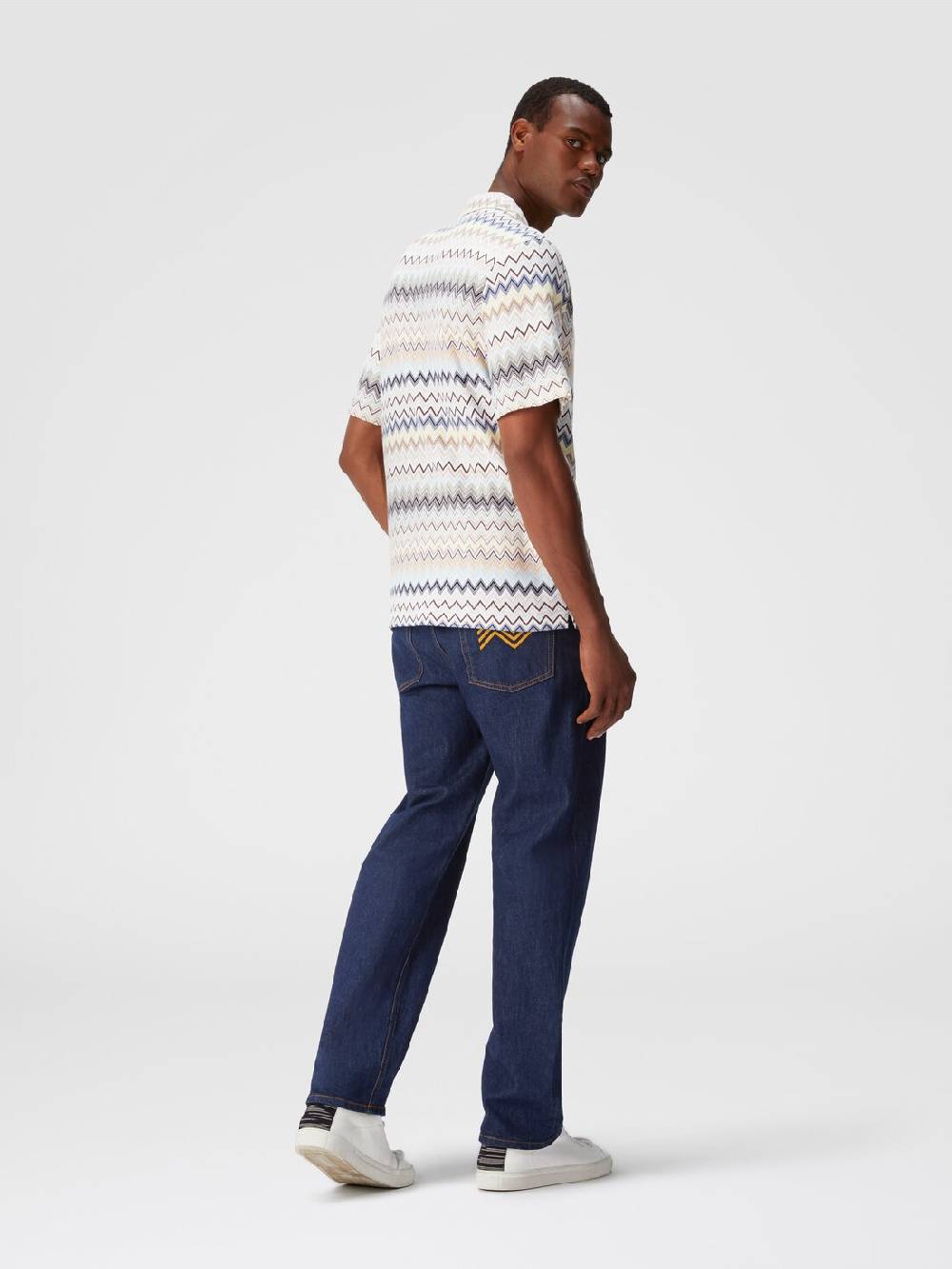 Missoni Camicia taglio bowling in cotone zig zag Offerta natalizia