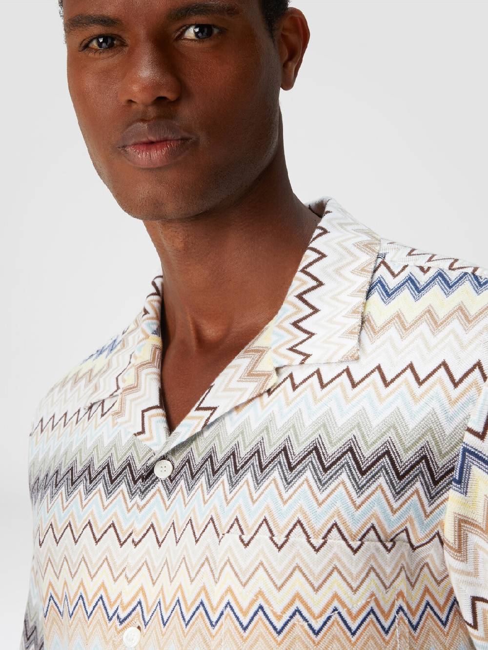 Missoni Camicia taglio bowling in cotone zig zag Offerta natalizia