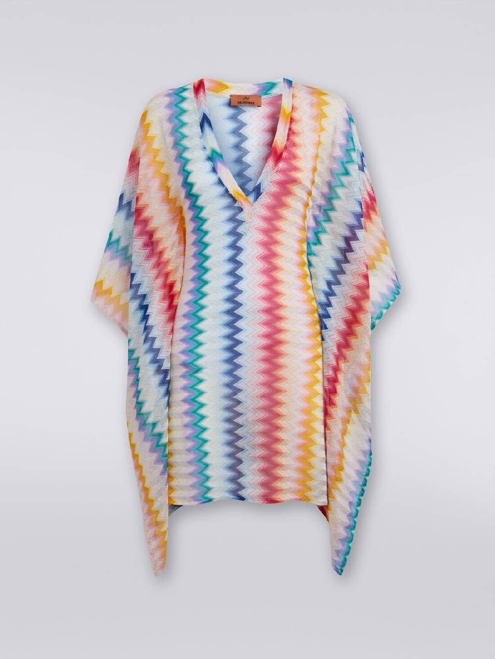 Missoni Caftano copricostume corto in viscosa zig zag con lurex Offerta Pasqua