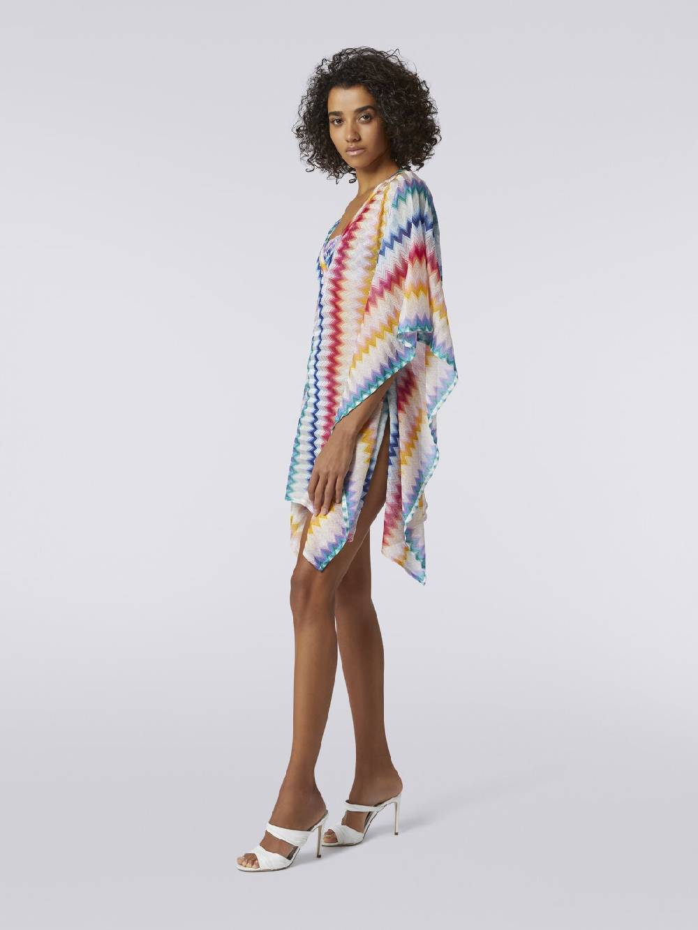 Missoni Caftano copricostume corto in viscosa zig zag con lurex Offerta Pasqua