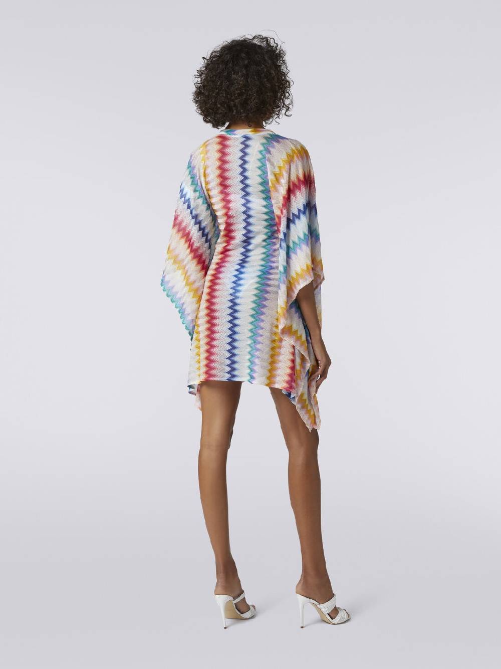 Missoni Caftano copricostume corto in viscosa zig zag con lurex Offerta Pasqua