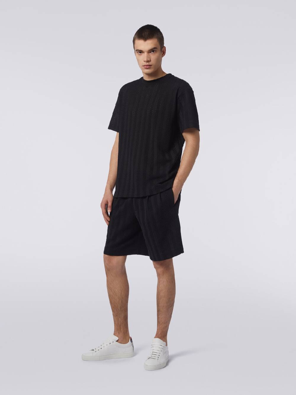 Missoni T-shirt girocollo in cotone e viscosa chevron Offerta per la Festa della Mamma