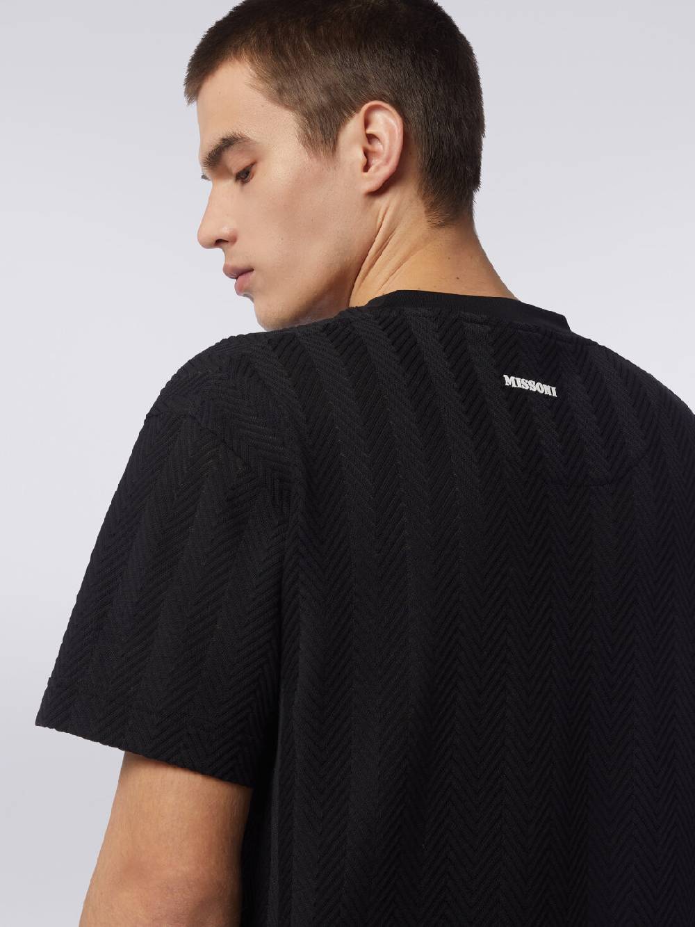 Missoni T-shirt girocollo in cotone e viscosa chevron Offerta per la Festa della Mamma